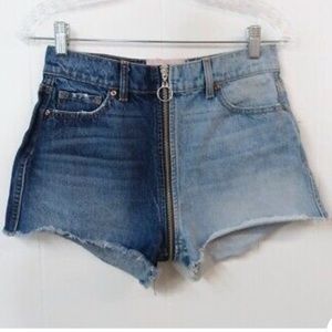 Two tone REVICE denim jean shorts